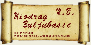 Miodrag Buljubašić vizit kartica